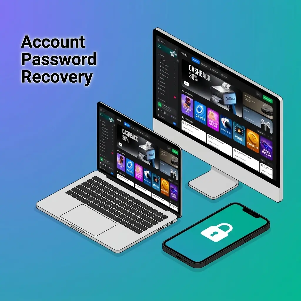 1win account password recovery page showing email and phone verification options for resetting forgotten login credentials