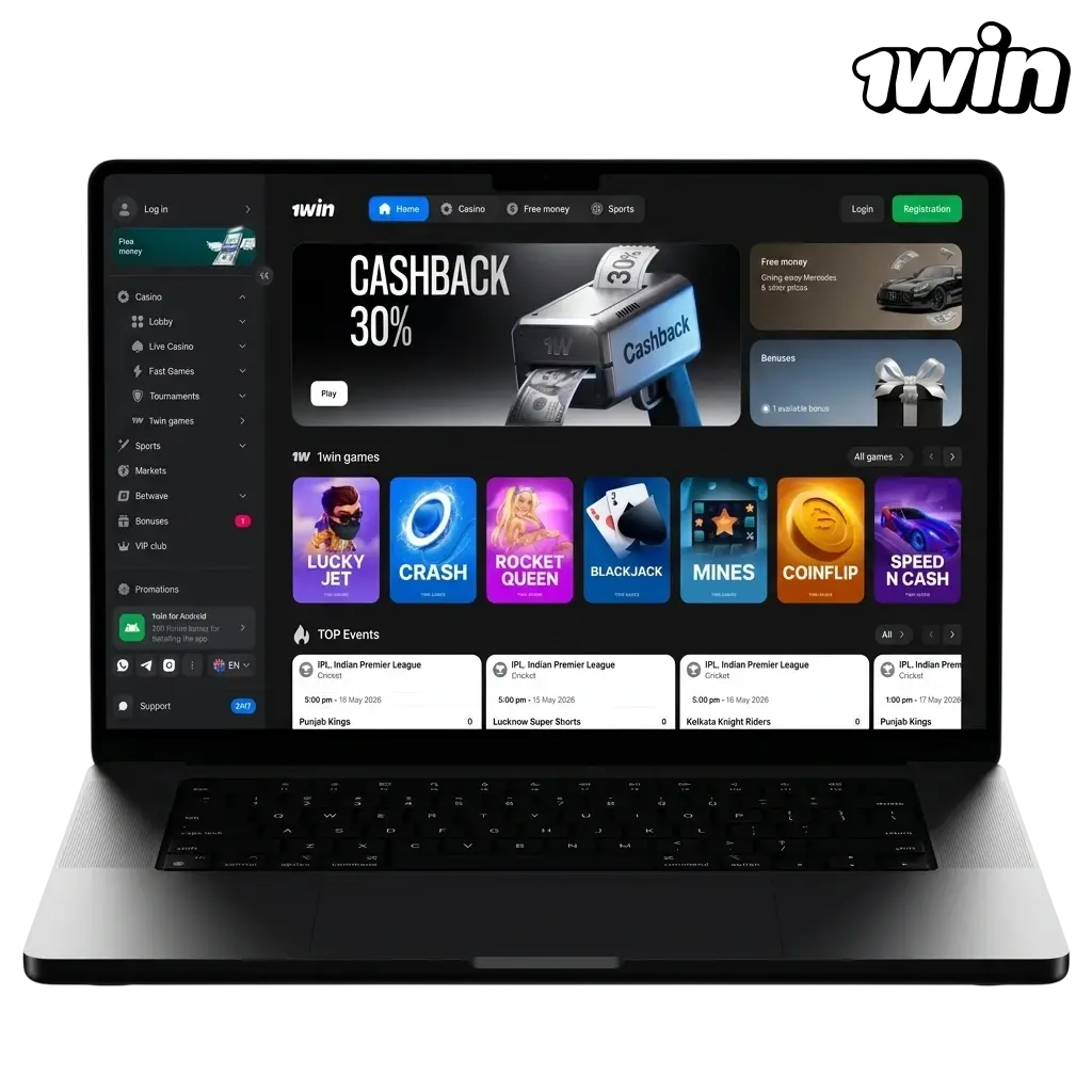 1win India official website for sports betting and online casino with 500% welcome bonus up to 1,80,000 INR