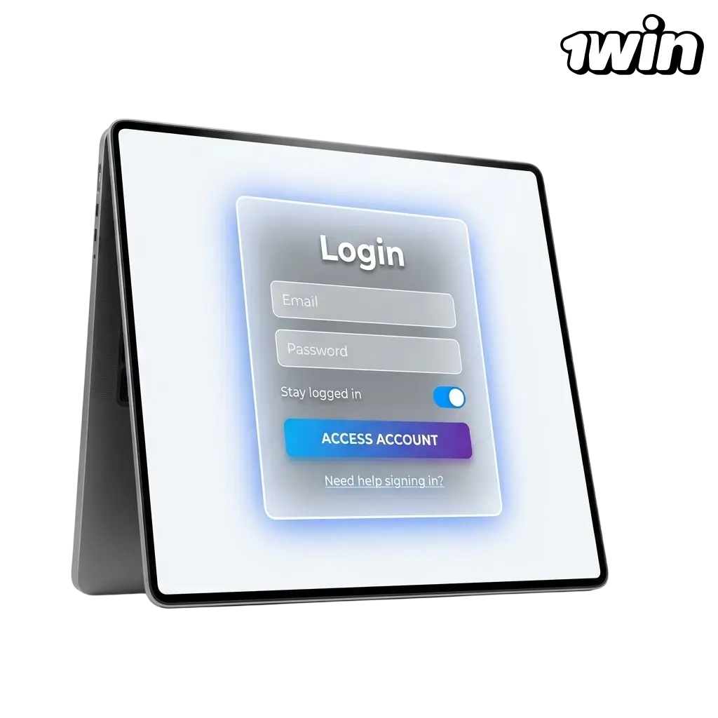 1win login page interface for India users showing email and password fields with SSL security on official website