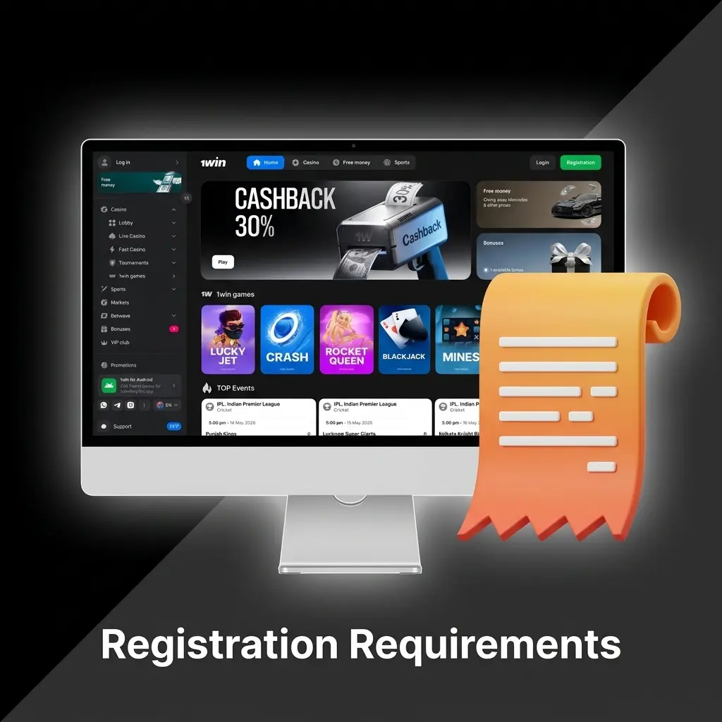 1win registration requirements in India including age limit, ID proof, and one account rule per user