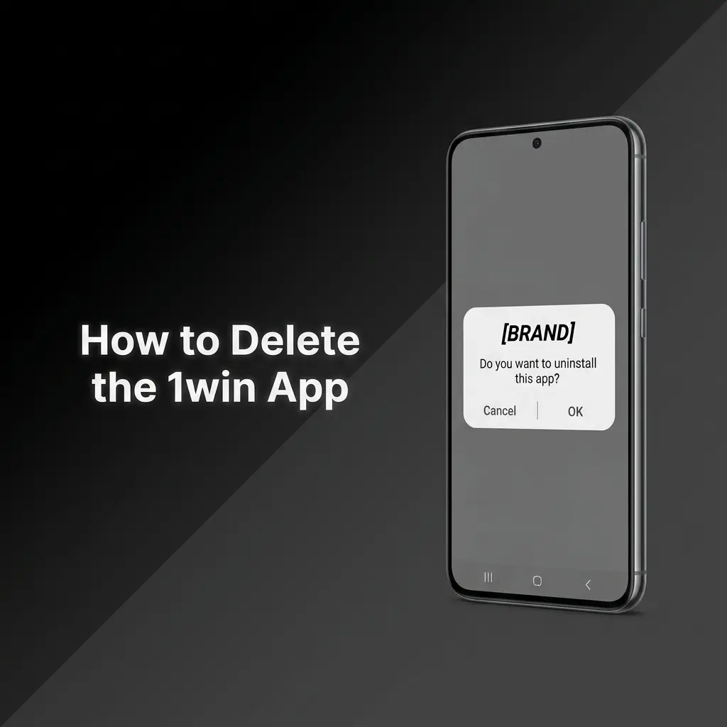 User uninstalling 1win app on Android and iOS devices with step-by-step removal process shown
