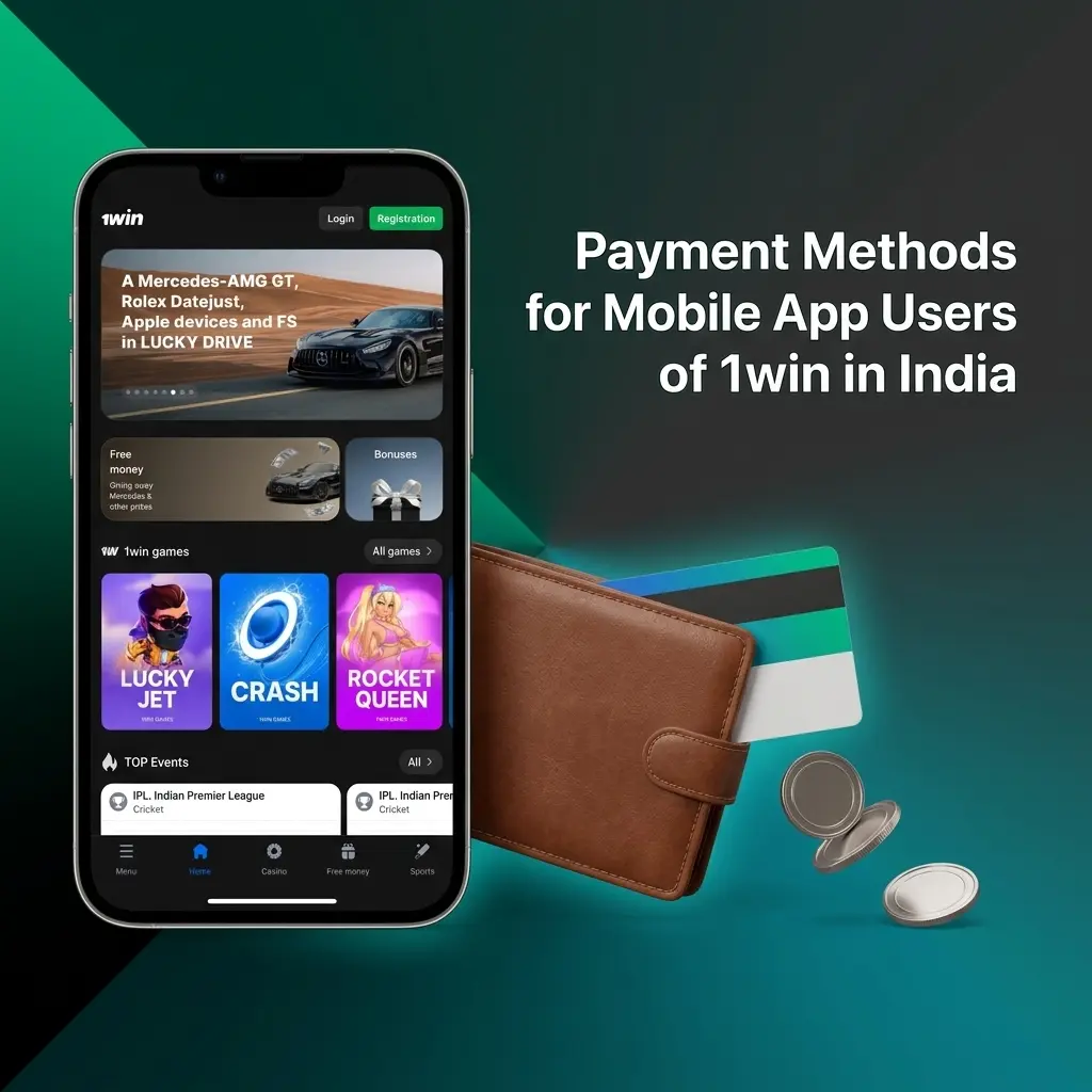 1win India mobile app payment methods including UPI, PhonePe, Paytm, Google Pay, Net Banking, and crypto options