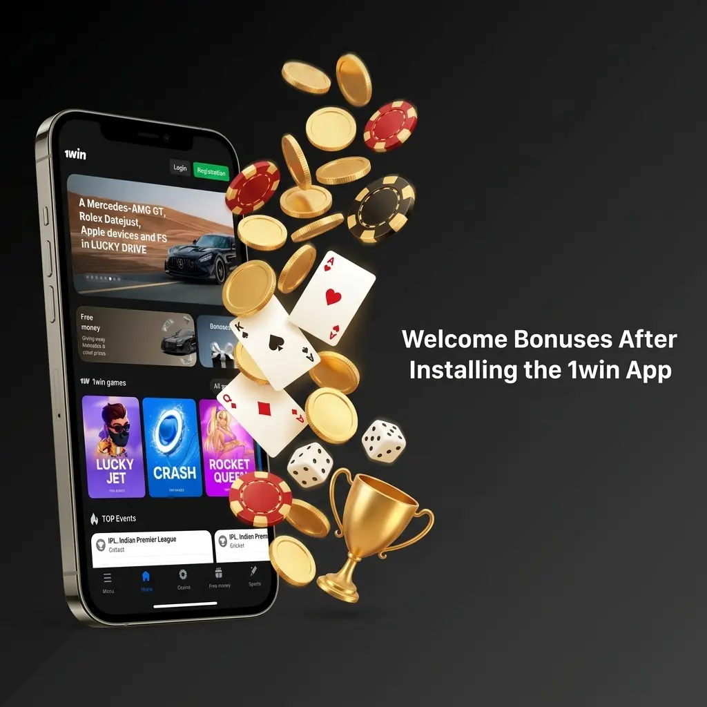 1win app welcome bonus up to 1,80,000 INR plus 500 Free Spins for new players after first deposit